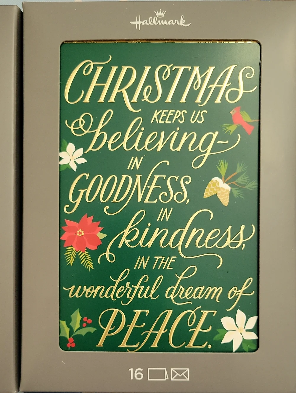 Hallmark Christmas Cards 'Christmas Keeps Us Believing In Goodness'- Set of 2